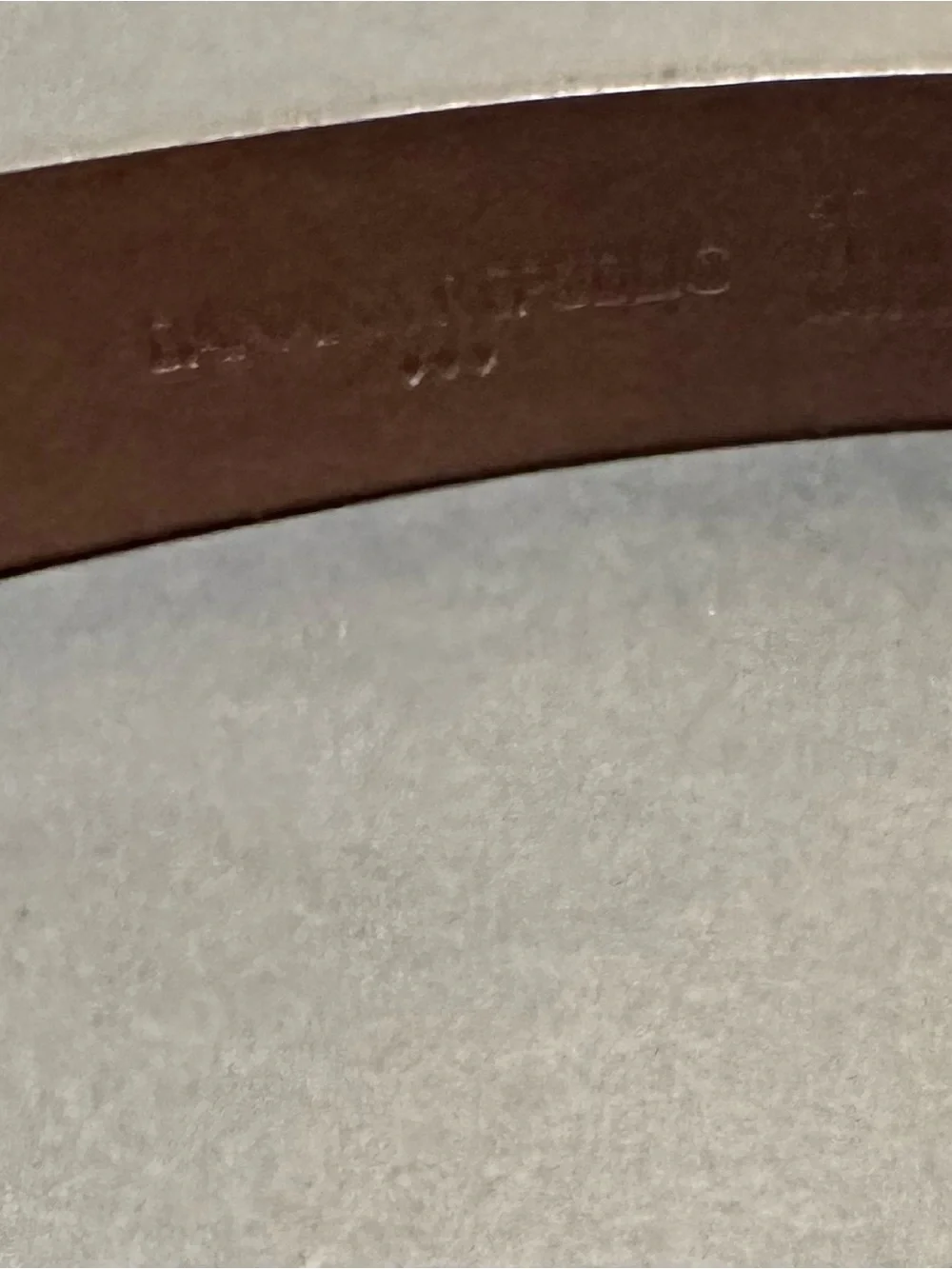 Banana Republic Brown Saffiano Leather Belt Silver Buckle Modern 40 USA